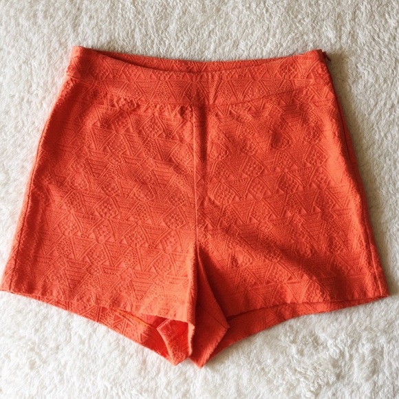 👌NWOT Arden B Orange High-Waisted Shorts - Picture 1 of 8